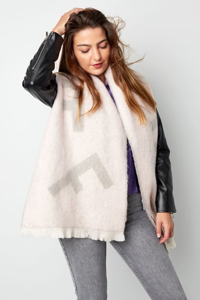 Scarf with subtle print - gray h5 Picture2